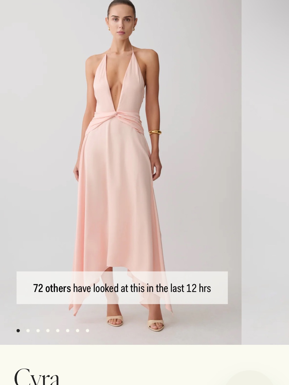 Meshki Pale Pink Halter Midi Dress